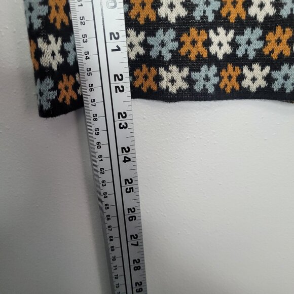 Gimmicks 70s retro vibes half sleeve flower print knit open back sweater xsmall - Picture 5 of 6